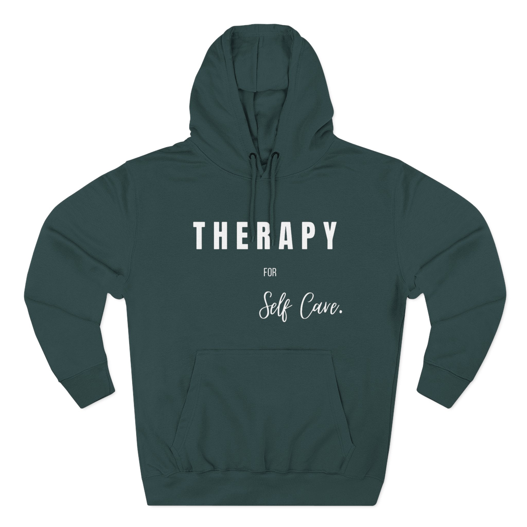 Self-Care Therapy Fleece Hoodie - Cozy Gift for Mental Wellness, Mindfulness, Relaxation, Self-Love, Homewear