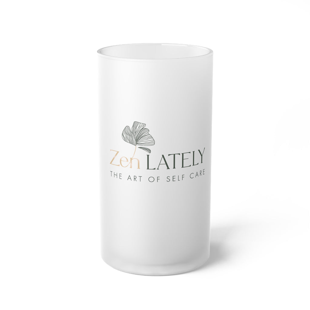 Frosted Glass Mug - Zen Lately Self-Care Gift, Relaxation, Modern Home Decor, Unique Kitchenware