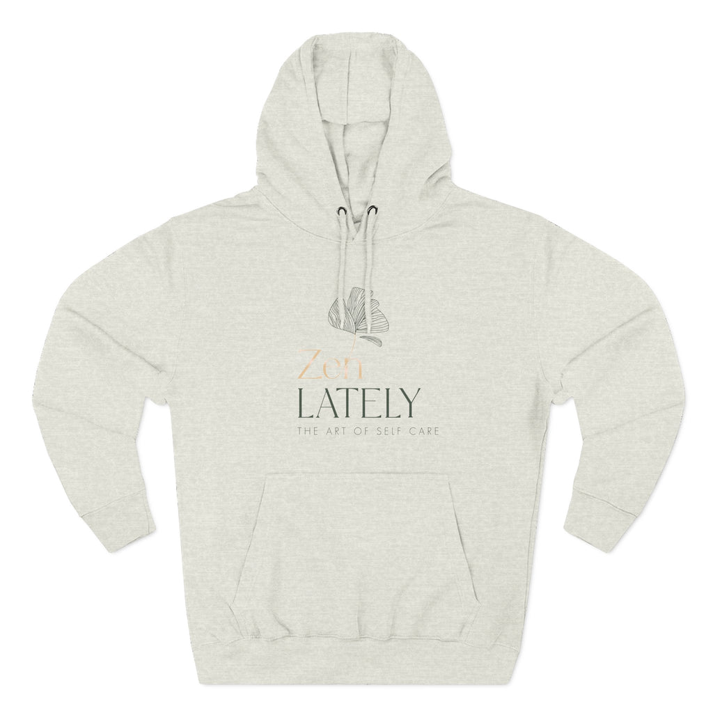 Zen Lately Fleece Hoodie for Mindfulness & Comfort, Cozy Layer for Relaxation and Self-Care, Gift for Yoga Lovers & Chill Days