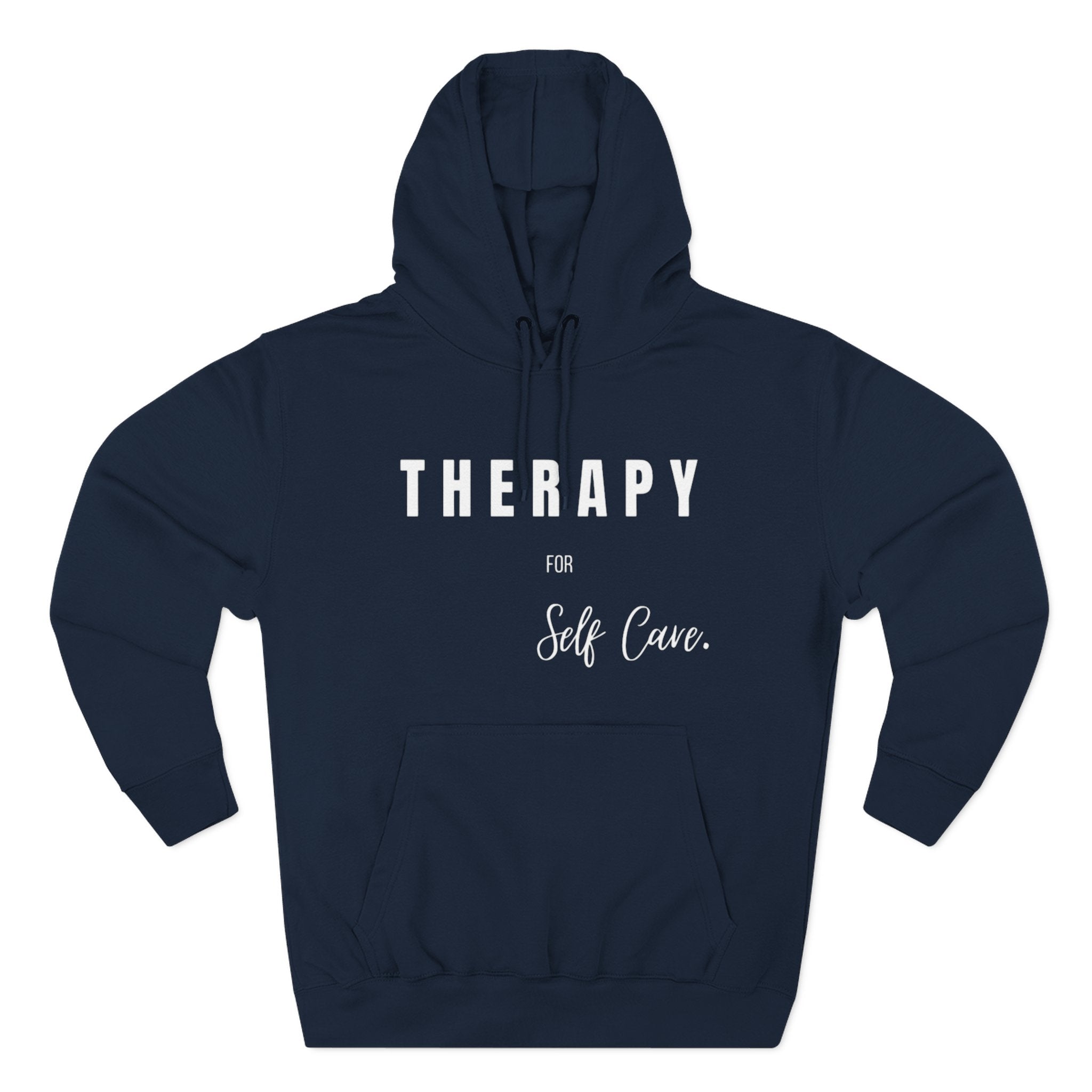 Self-Care Therapy Fleece Hoodie - Cozy Gift for Mental Wellness, Mindfulness, Relaxation, Self-Love, Homewear