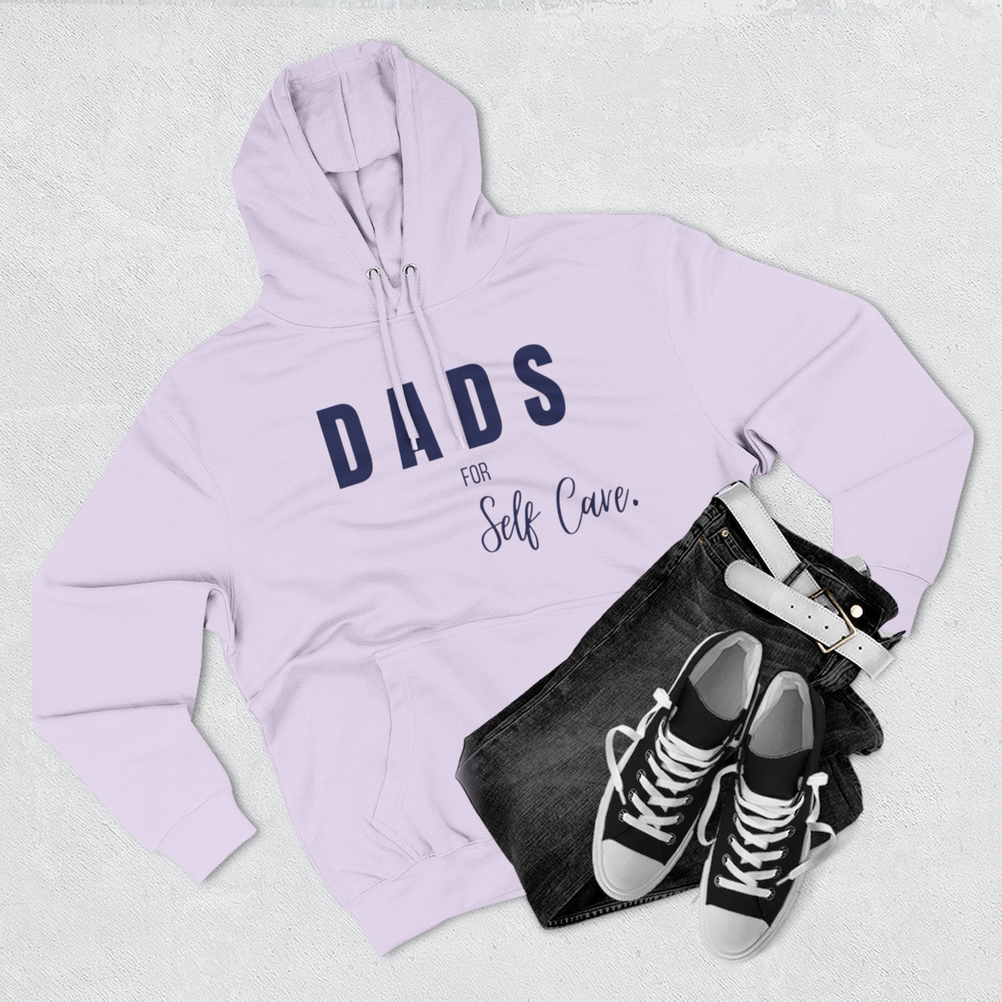 Dads Self-Care Fleece Hoodie | Cozy Gift for Fathers | Perfect for Dad's Day, Birthdays, Relaxation, Family Time, Casual Wear