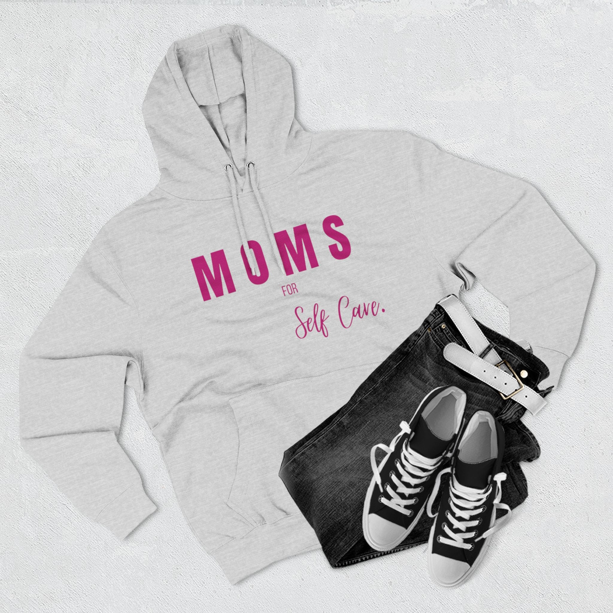Moms Self Care Fleece Hoodie, Cozy Sweatshirt for Moms, Mother's Day Gift, Relaxation Hoodie, Self-Care Apparel