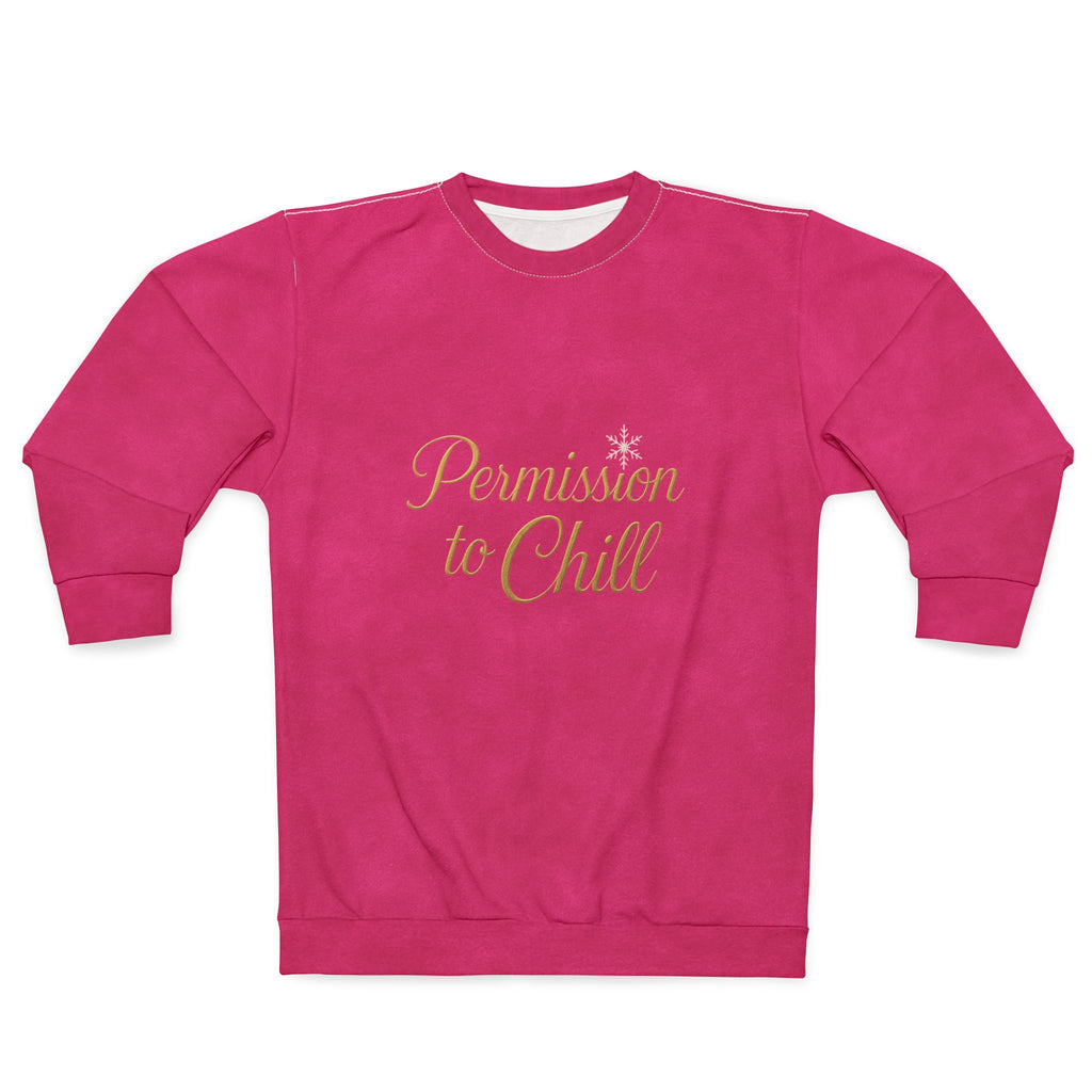 Permission to Chill — All-Over Pink Dye Sublimation Long-Sleeve