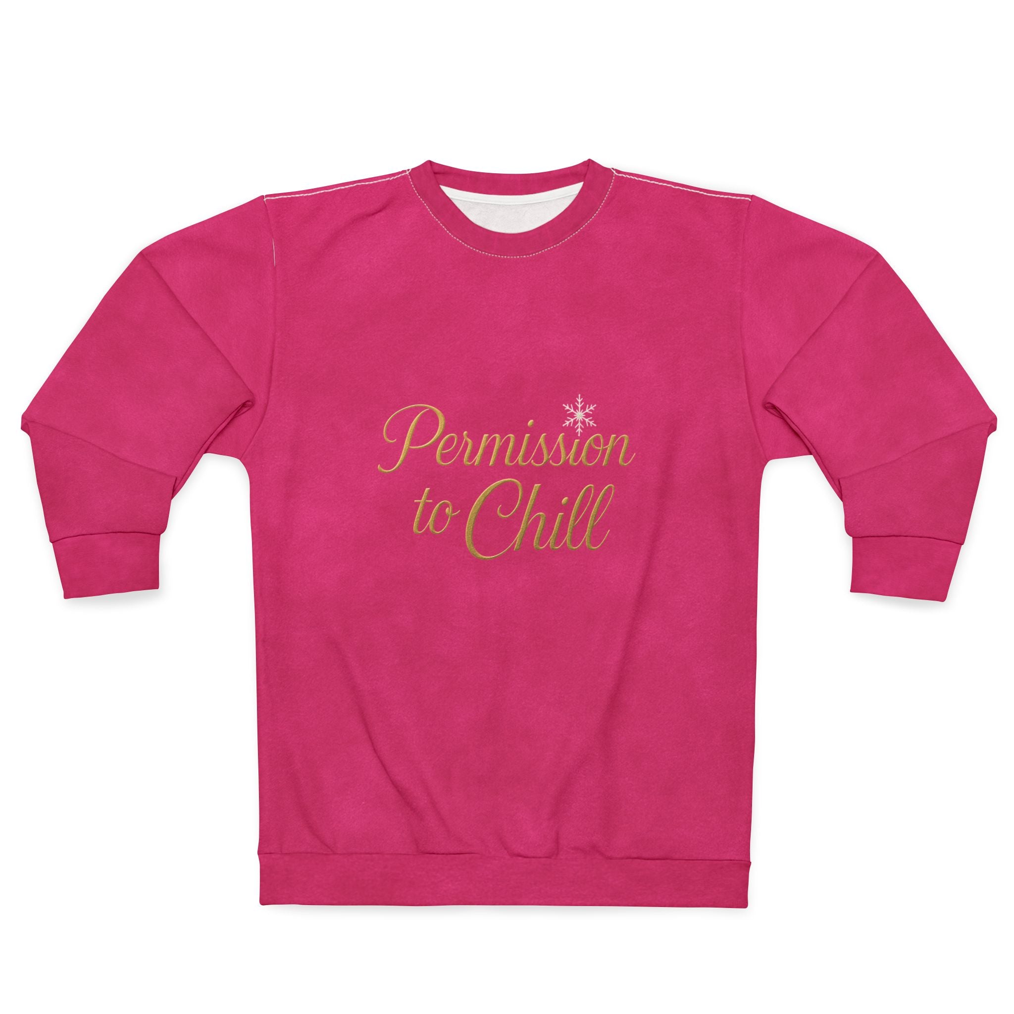 Permission to Chill — All-Over Pink Dye Sublimation Long-Sleeve