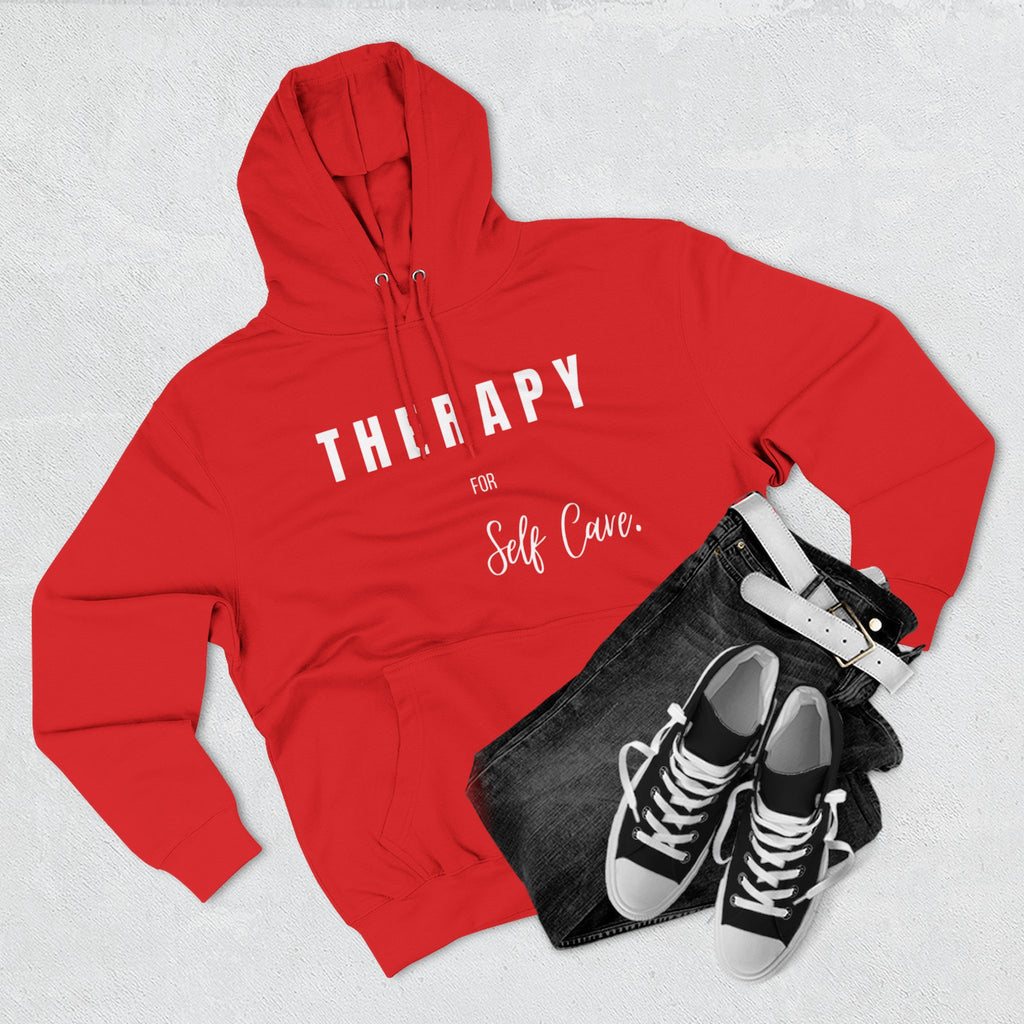 Self-Care Therapy Fleece Hoodie - Cozy Gift for Mental Wellness, Mindfulness, Relaxation, Self-Love, Homewear