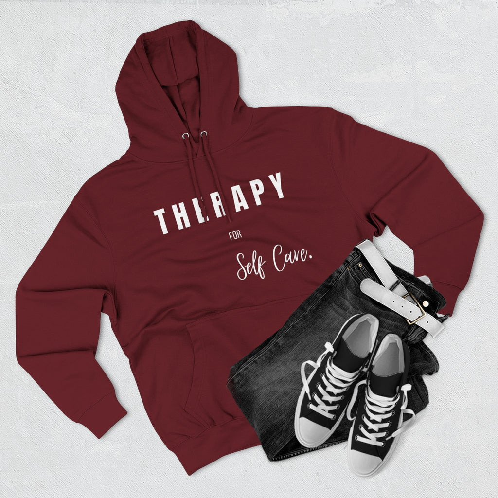 Self-Care Therapy Fleece Hoodie - Cozy Gift for Mental Wellness, Mindfulness, Relaxation, Self-Love, Homewear