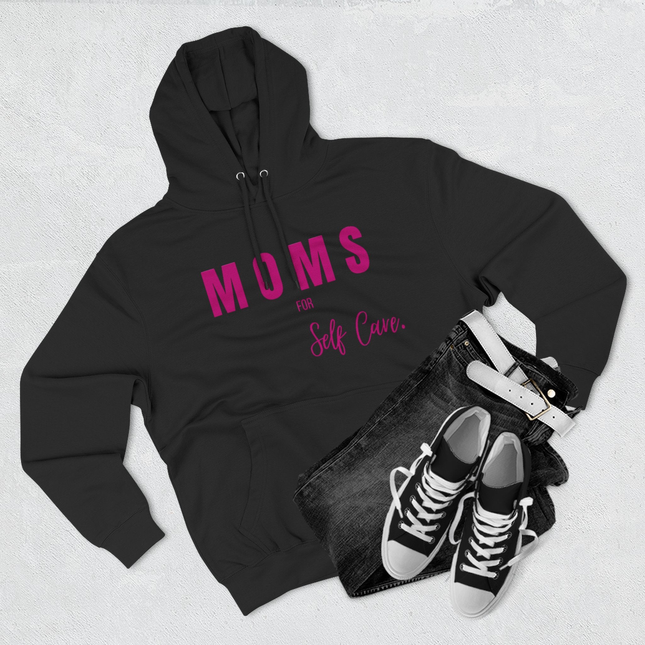 Moms Self Care Fleece Hoodie, Cozy Sweatshirt for Moms, Mother's Day Gift, Relaxation Hoodie, Self-Care Apparel