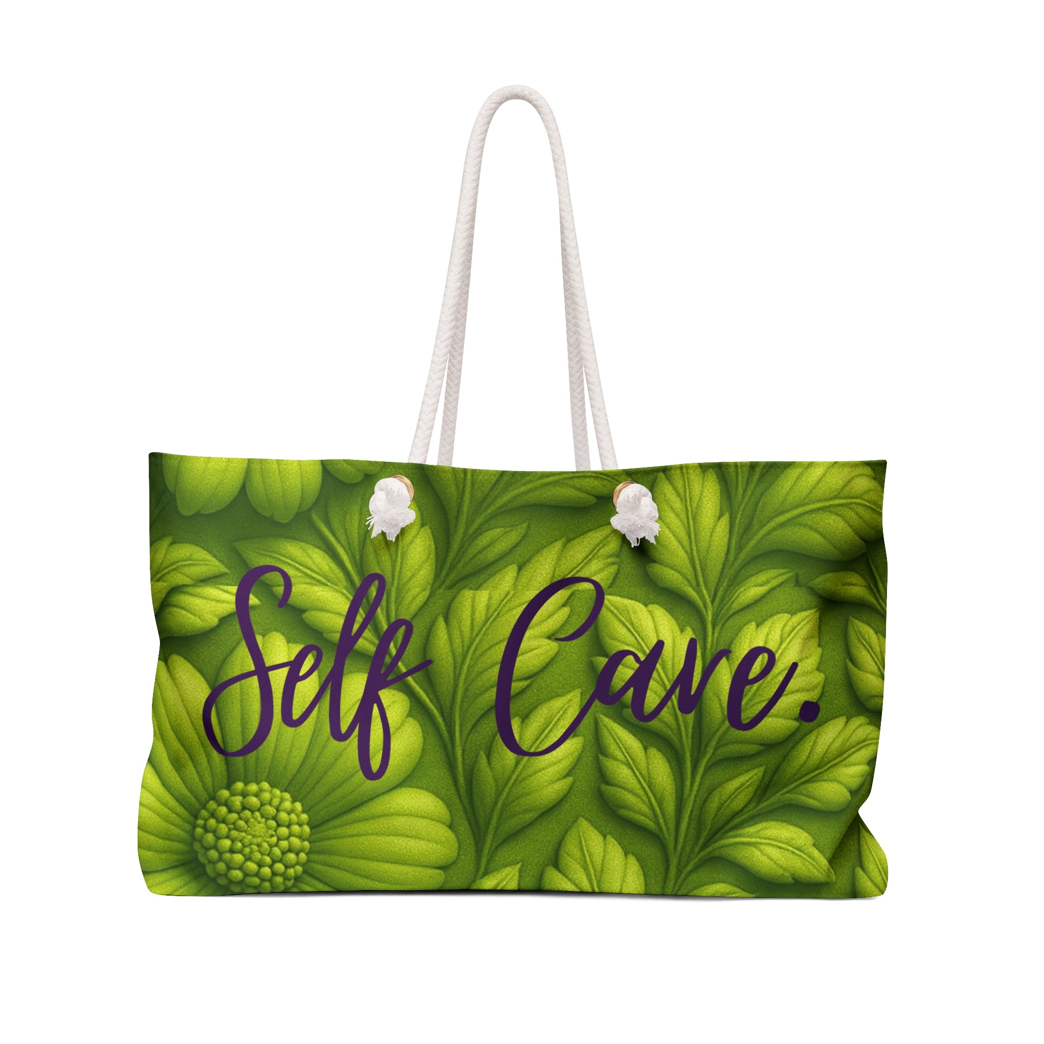 Self Care Green Floral Weekender Bag — Spa & Travel Tote