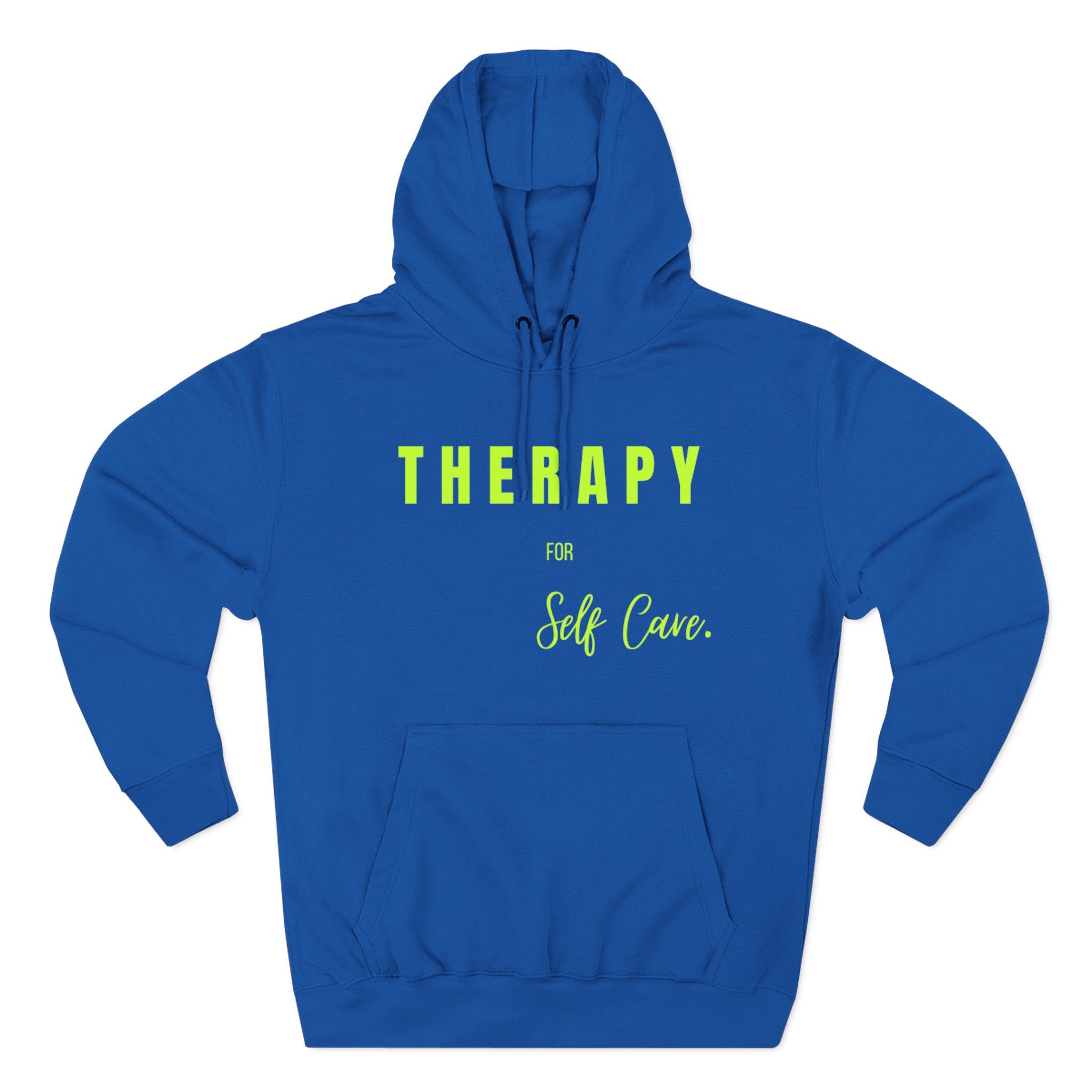 Self-Care Therapy Fleece Hoodie - Cozy Gift for Mental Wellness, Mindfulness, Relaxation, Self-Love, Homewear