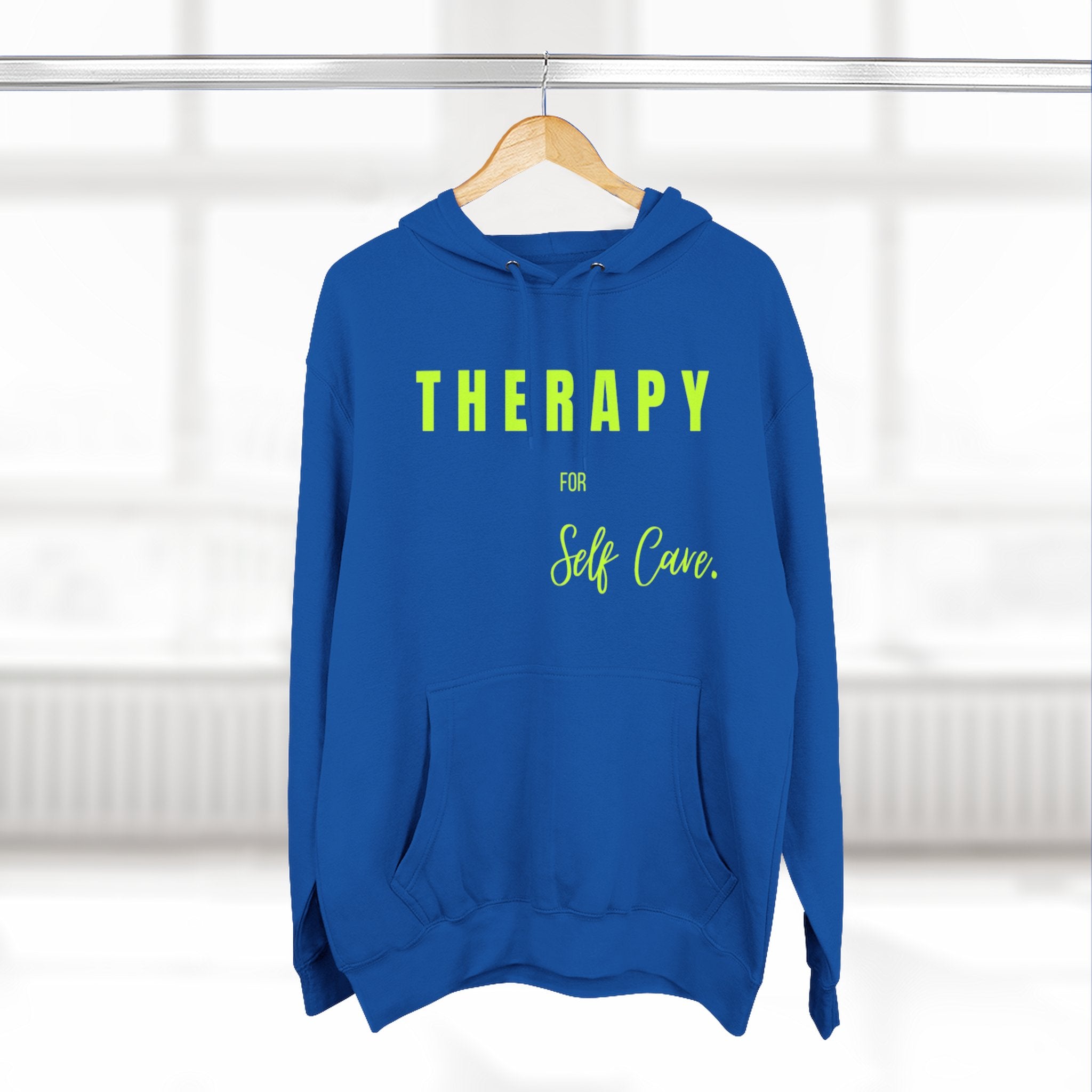 Self-Care Therapy Fleece Hoodie - Cozy Gift for Mental Wellness, Mindfulness, Relaxation, Self-Love, Homewear