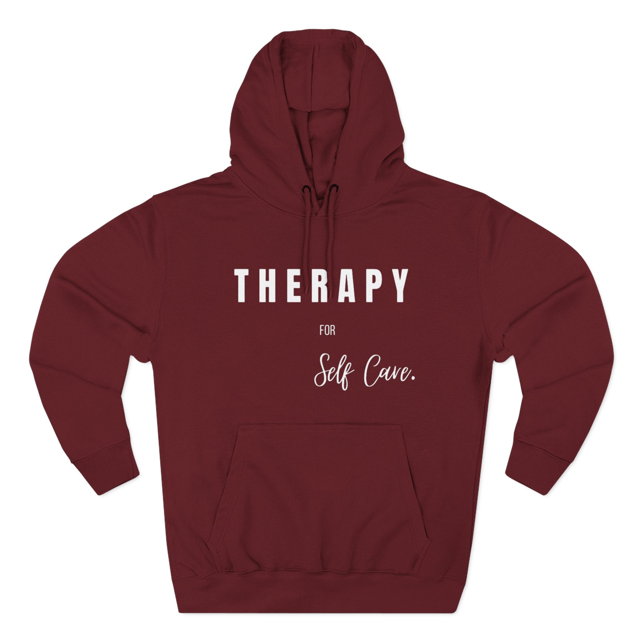 Self-Care Therapy Fleece Hoodie - Cozy Gift for Mental Wellness, Mindfulness, Relaxation, Self-Love, Homewear