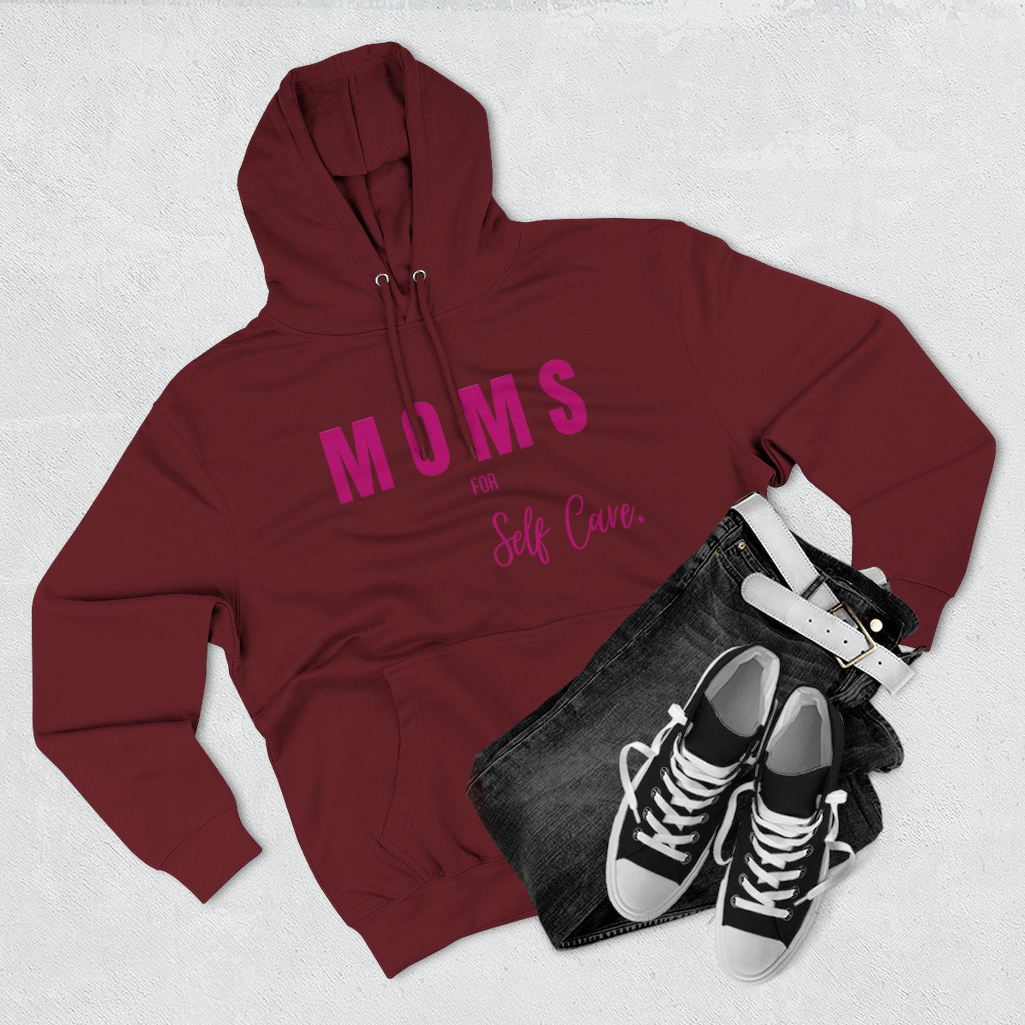 Moms Self Care Fleece Hoodie, Cozy Sweatshirt for Moms, Mother's Day Gift, Relaxation Hoodie, Self-Care Apparel