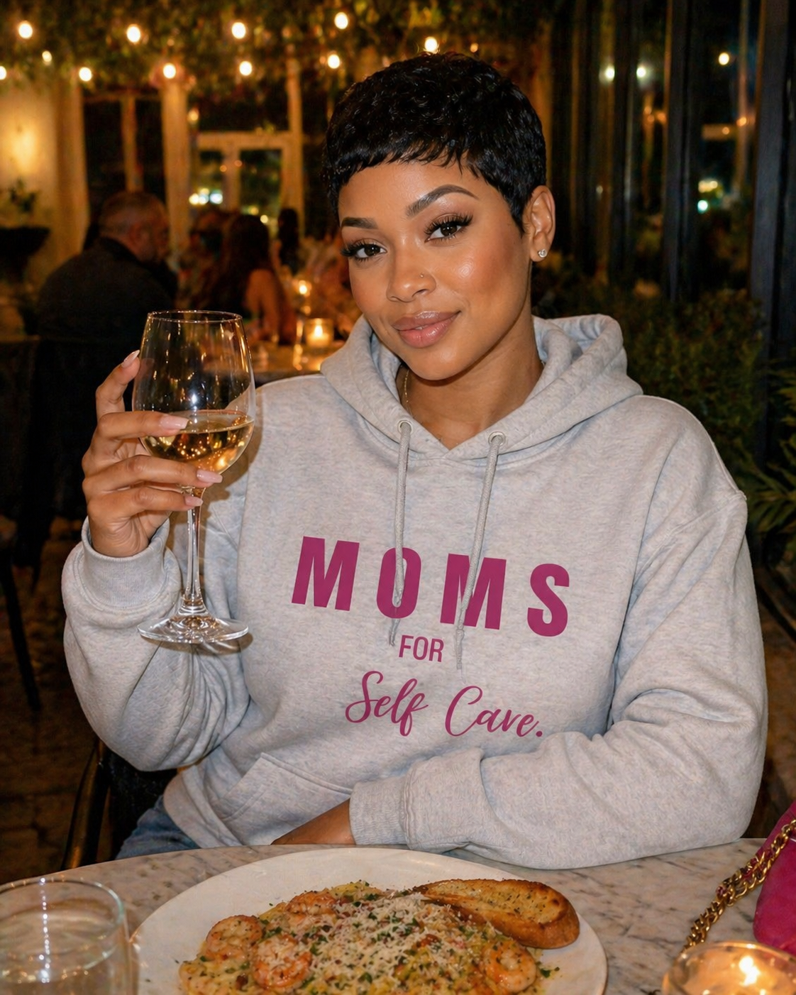 Moms Self Care Fleece Hoodie, Cozy Sweatshirt for Moms, Mother's Day Gift, Relaxation Hoodie, Self-Care Apparel