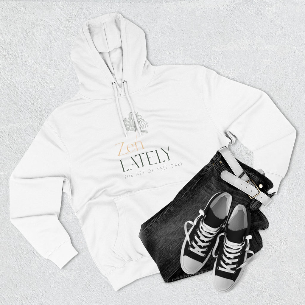 Zen Lately Fleece Hoodie for Mindfulness & Comfort, Cozy Layer for Relaxation and Self-Care, Gift for Yoga Lovers & Chill Days