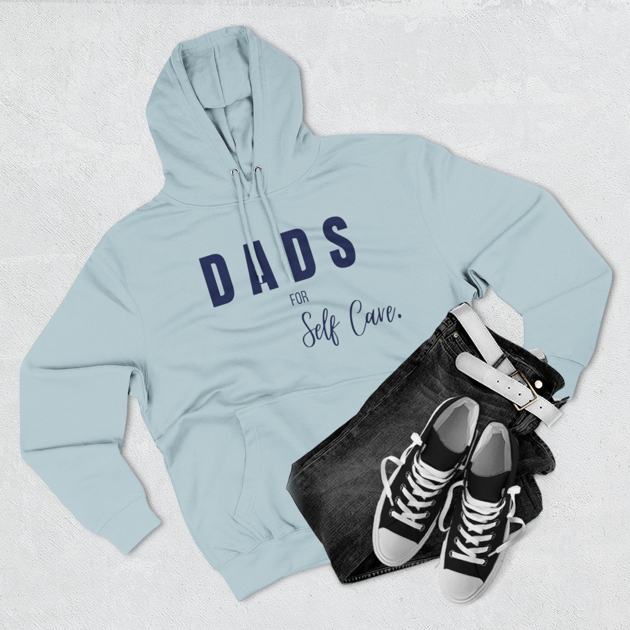 Dads Self-Care Fleece Hoodie | Cozy Gift for Fathers | Perfect for Dad's Day, Birthdays, Relaxation, Family Time, Casual Wear