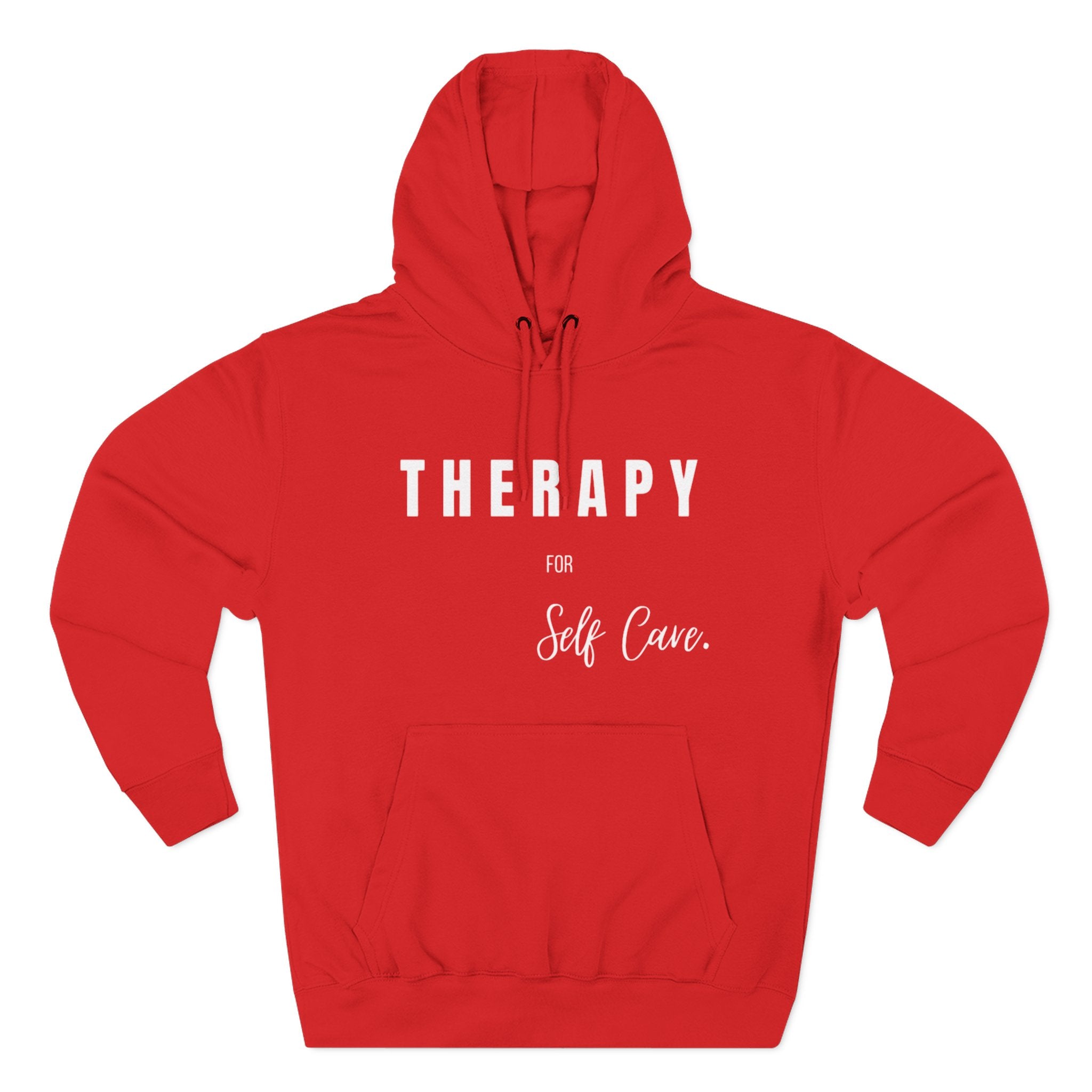 Self-Care Therapy Fleece Hoodie - Cozy Gift for Mental Wellness, Mindfulness, Relaxation, Self-Love, Homewear