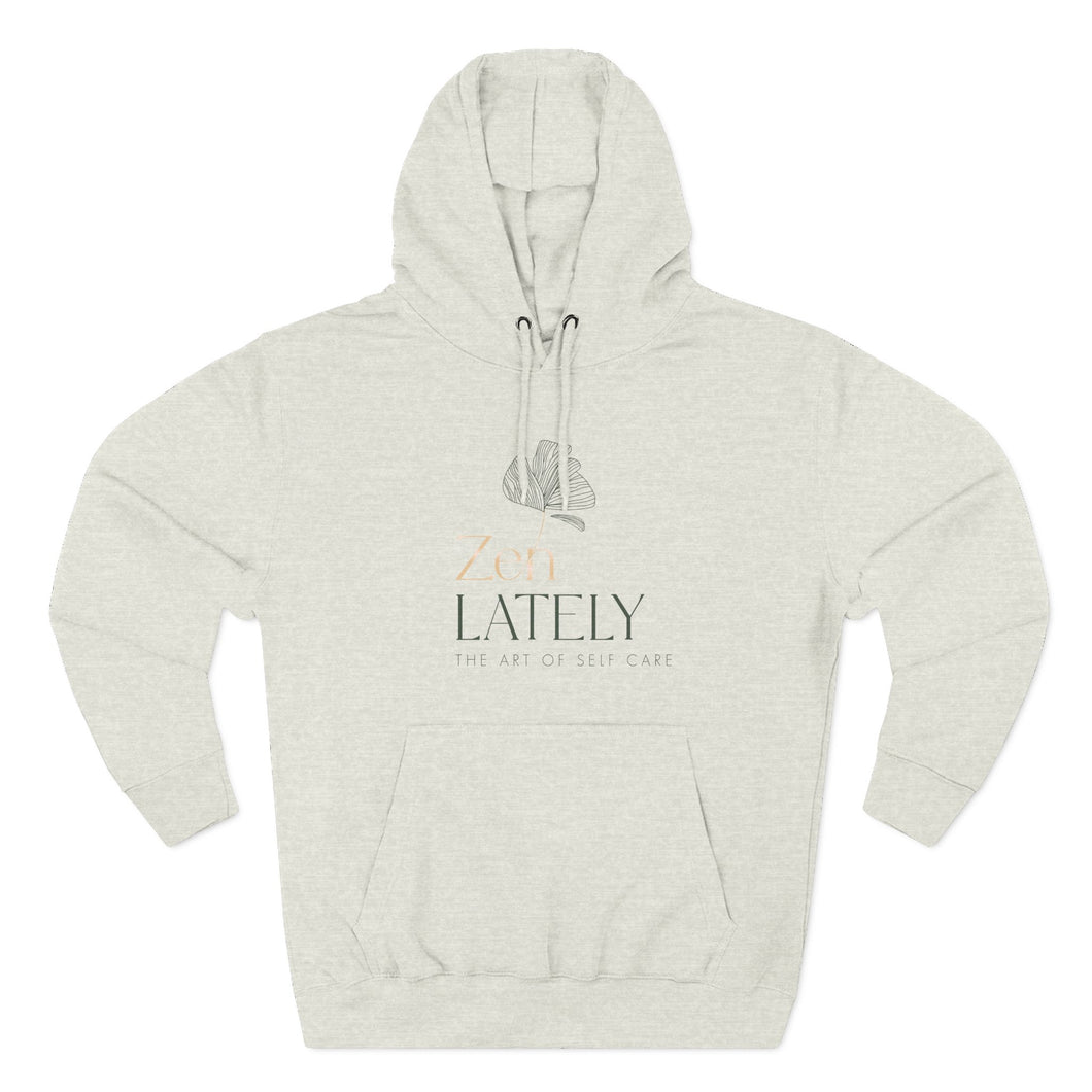 Zen Lately Fleece Hoodie for Mindfulness & Comfort, Cozy Layer for Relaxation and Self-Care, Gift for Yoga Lovers & Chill Days