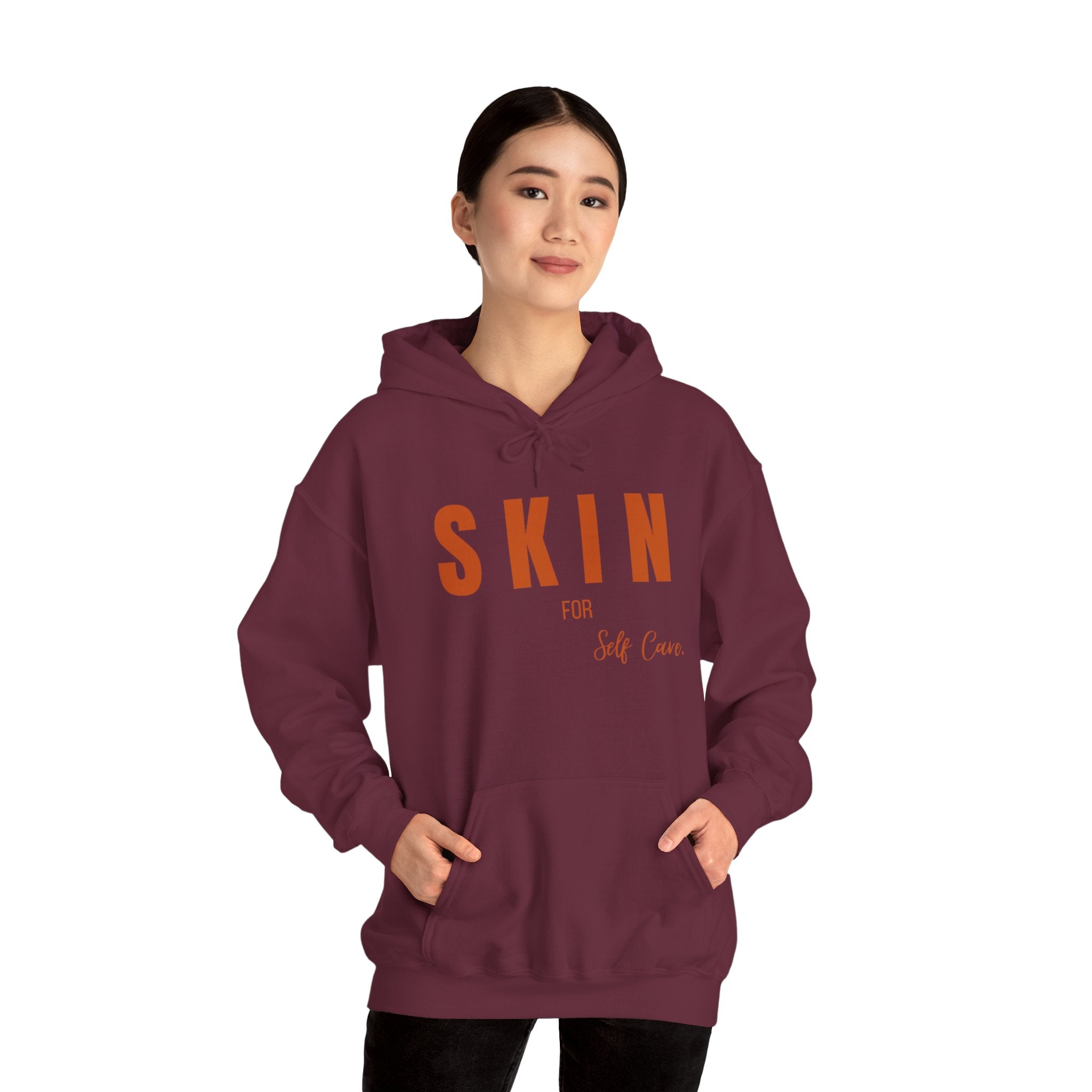 Skin For Self Care Hoodie - Unisex Heavy Blend™, Relaxed Fit Sweatshirt, Cozy Gift, Self-Care Apparel, Everyday Comfort Wear