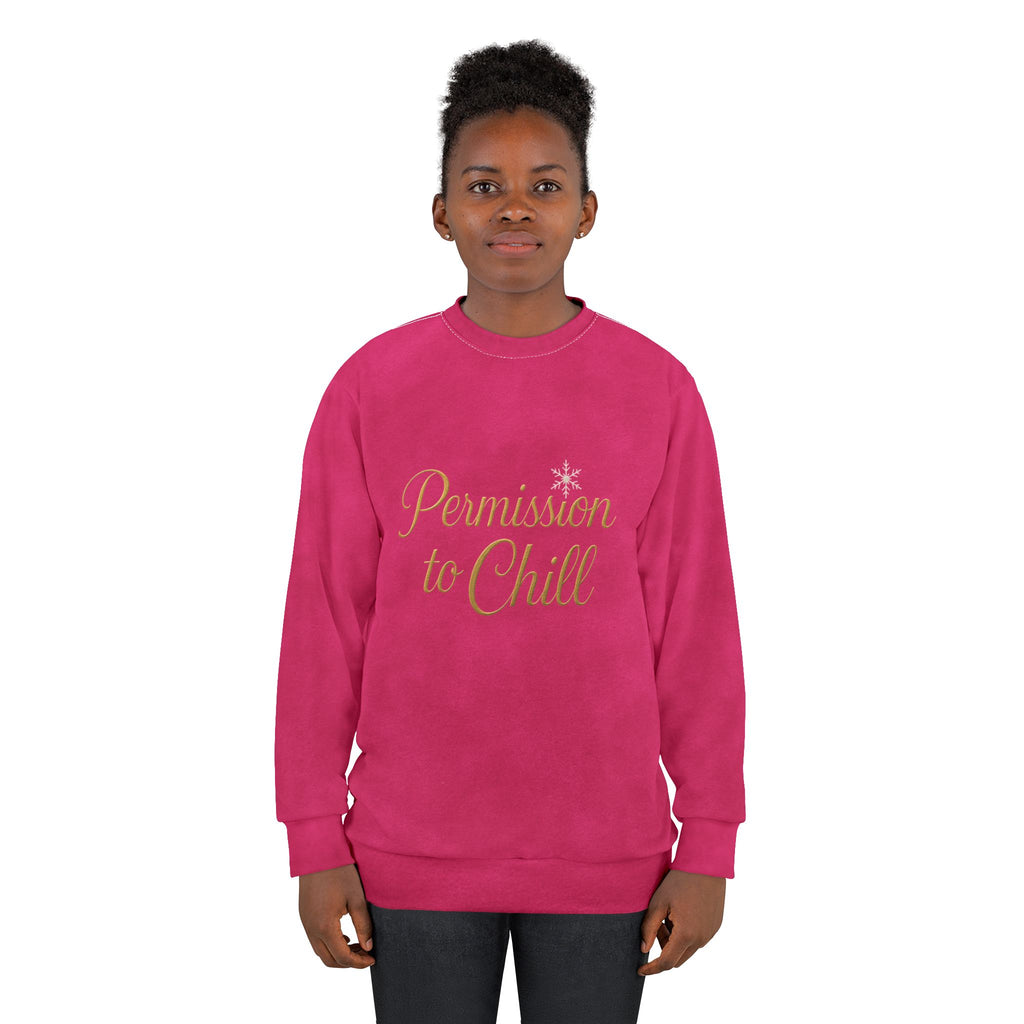 Permission to Chill — All-Over Pink Dye Sublimation Long-Sleeve