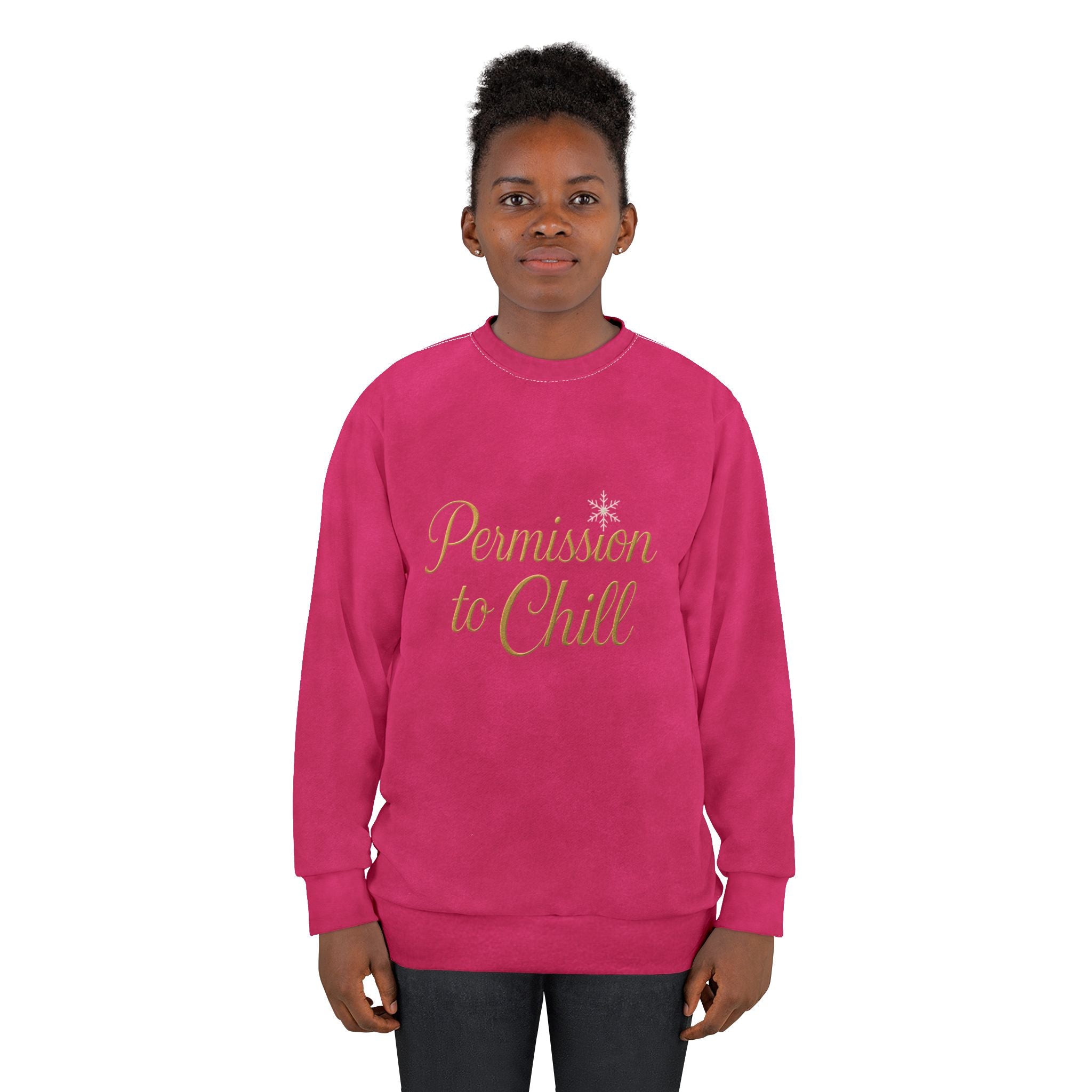 Permission to Chill — All-Over Pink Dye Sublimation Long-Sleeve
