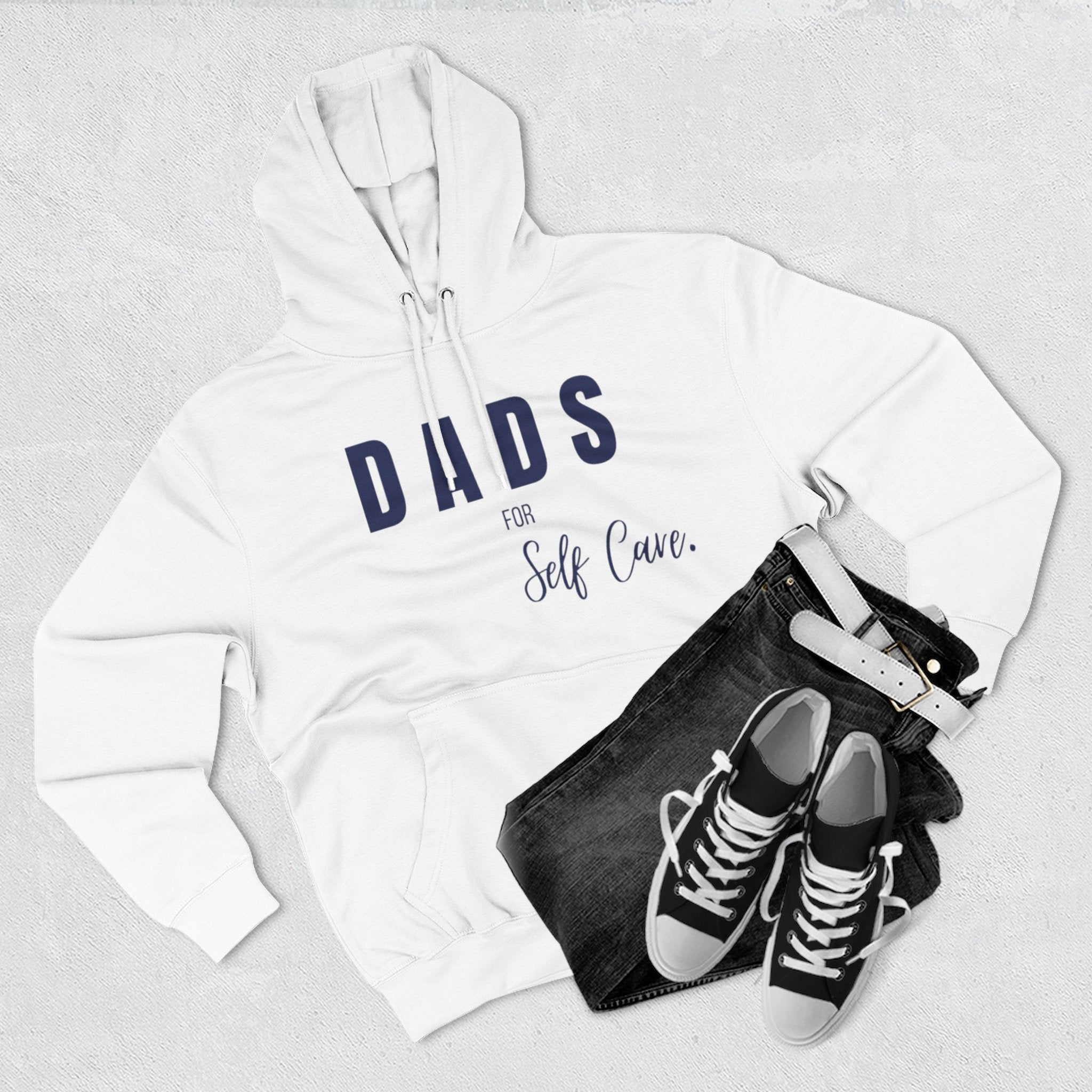 Dads Self-Care Fleece Hoodie | Cozy Gift for Fathers | Perfect for Dad's Day, Birthdays, Relaxation, Family Time, Casual Wear