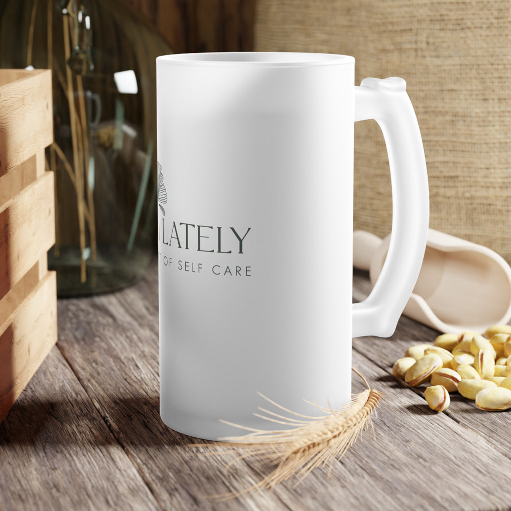Frosted Glass Mug - Zen Lately Self-Care Gift, Relaxation, Modern Home Decor, Unique Kitchenware