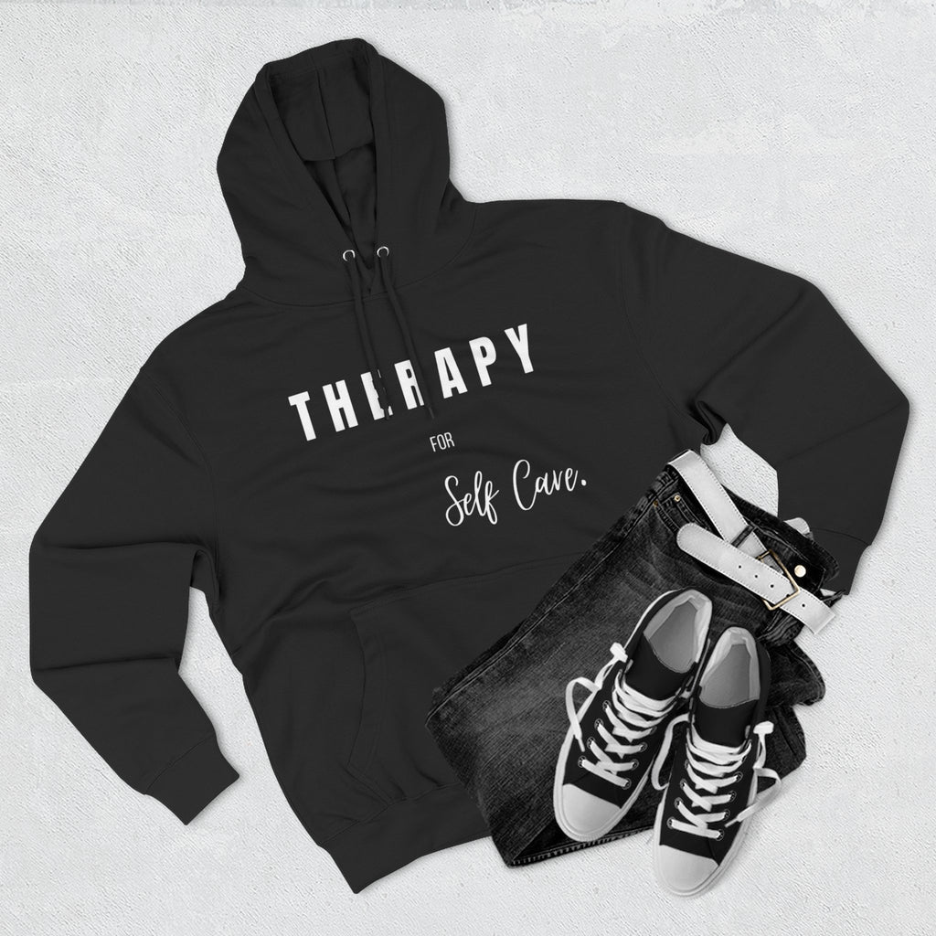 Self-Care Therapy Fleece Hoodie - Cozy Gift for Mental Wellness, Mindfulness, Relaxation, Self-Love, Homewear