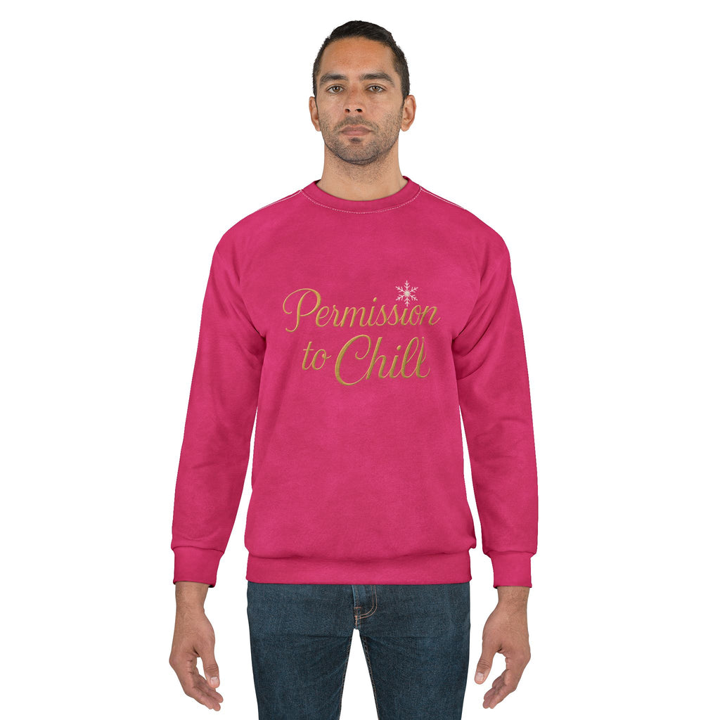 Permission to Chill — All-Over Pink Dye Sublimation Long-Sleeve