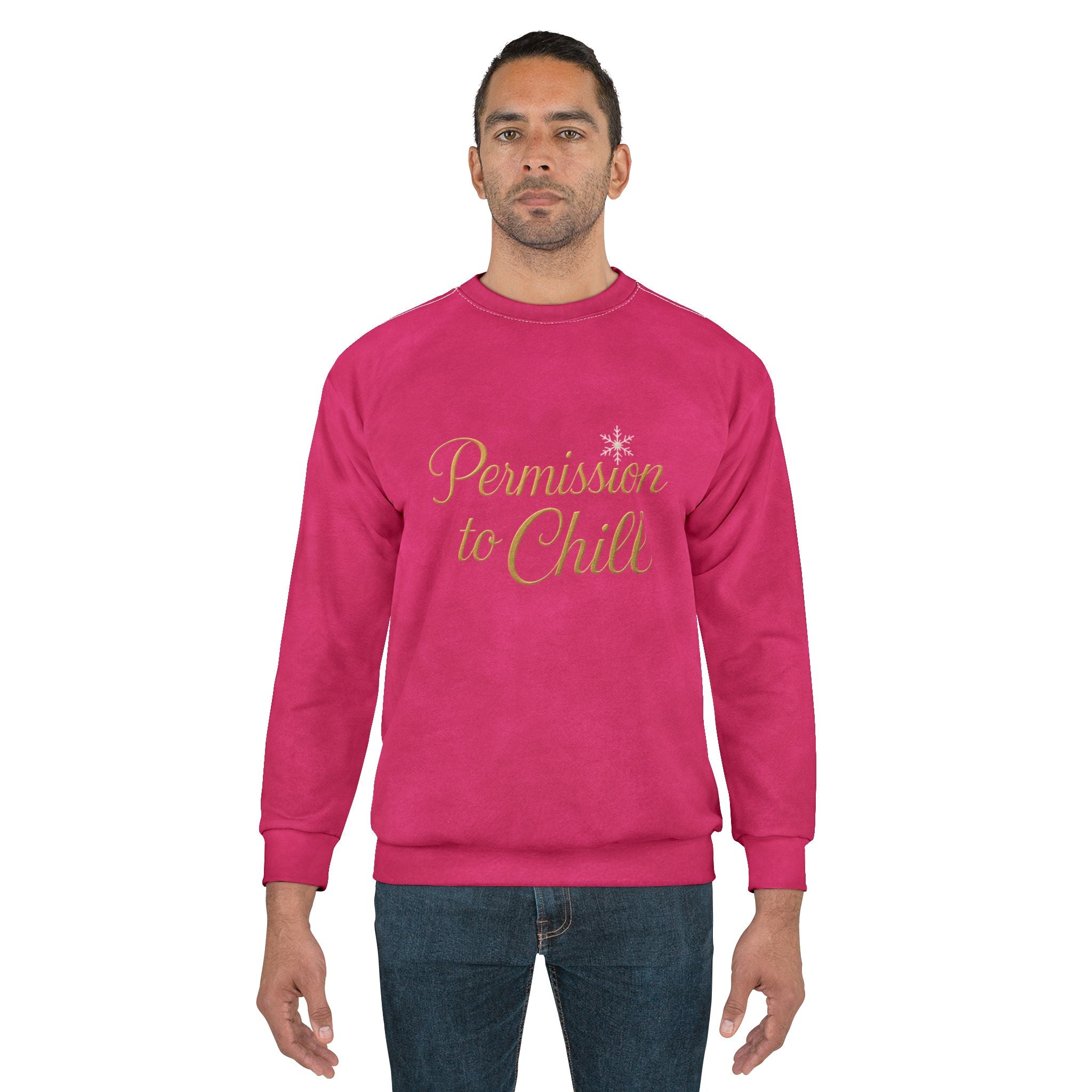 Permission to Chill — All-Over Pink Dye Sublimation Long-Sleeve