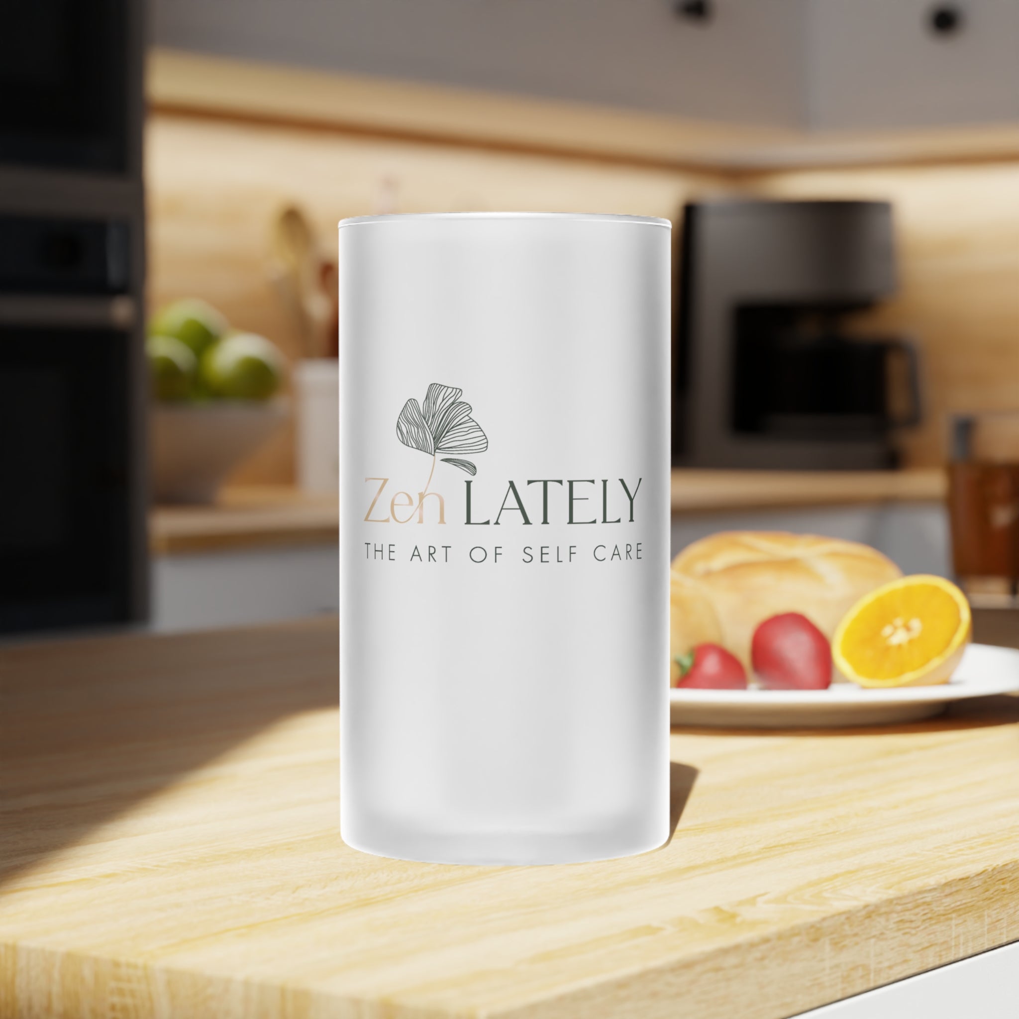 Frosted Glass Mug - Zen Lately Self-Care Gift, Relaxation, Modern Home Decor, Unique Kitchenware